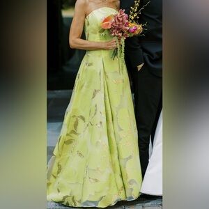 JOVANI strapless chartreuse gown!